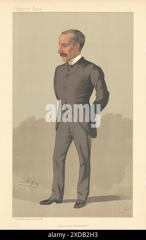 CARICATURE D'ESPION DE VANITÉ James Sivewright 'impérialiste Afrikander' Telgraphes 1893 Banque D'Images