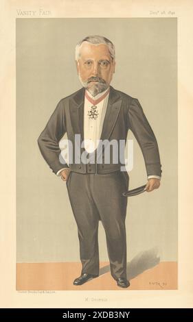 CARICATURE DE L'ESPION DE VANITÉ Pierre Louis Albert Decrais 'M Decraiss' Diplomat 1893 Banque D'Images