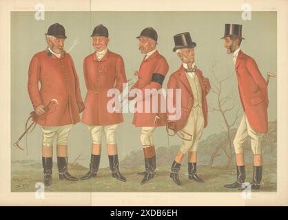 VANITY FAIR SPY DESSIN ANIMÉ FOLIO 'A Masters' Meet' Fox Hounds. Imprimé chasse 1895 Banque D'Images