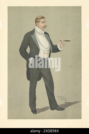 VANITY FAIR SPY CARTOON Baron Hermann von Eckardstein 'A German attaché' 1898 Banque D'Images