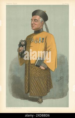 LE DESSIN ANIMÉ de L'ESPION VANITY FAIR Charles Beresford « le voyageur commercial ». Chine 1899 Banque D'Images