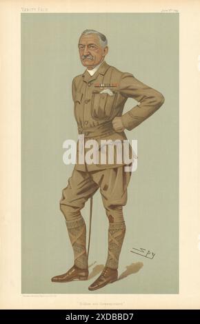 LE DESSIN ANIMÉ DE L'ESPION VANITY FAIR Francis « Frank » Rhodes « Soldier & Correspondent » 1899 Banque D'Images