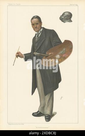 LE DESSIN ANIMÉ de L'ESPION VANITY FAIR John Seymour Lucas RA 'A Connoisseur'. Artiste 1899 Banque D'Images