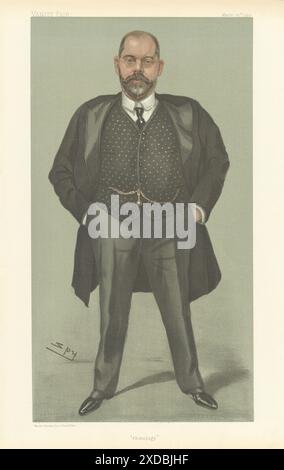 VANITY FAIR ESPION CARICATURE Dr Robert Spicer 'Rhinologie'. Imprimé Doctor 1902 Banque D'Images