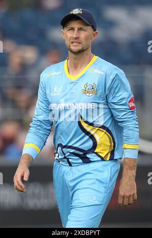 Joe Root du Yorkshire lors du Vitality T20 Blast match entre Durham et Yorkshire Vikings au Seat unique Riverside, Chester le Street le vendredi 21 juin 2024. (Photo : Robert Smith | mi News) crédit : MI News & Sport /Alamy Live News Banque D'Images