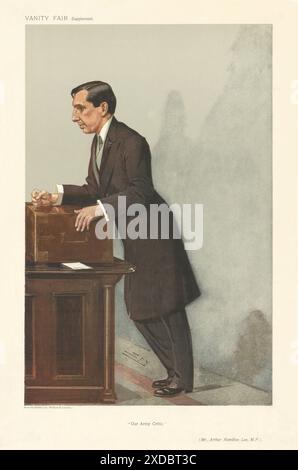 VANITY FAIR SPY CARTOON Arthur Lee, vicomte de Fareham 'notre critique de l'armée' 1907 Banque D'Images