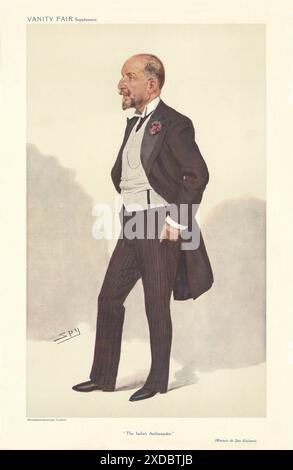 VANITY FAIR SPY CARTOON Marquis di San Giuliano 'l'ambassadeur italien' 1908 Banque D'Images