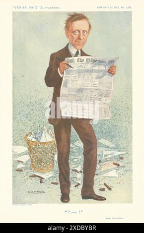 VANITY FAIR SPY CARTOON James Louis Garvin '?-!' L'Observateur. Journaux 1911 Banque D'Images