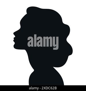 Silhouette de profil de femme. Silhouette d'une jeune femme vue latérale. Illustration vectorielle Illustration de Vecteur