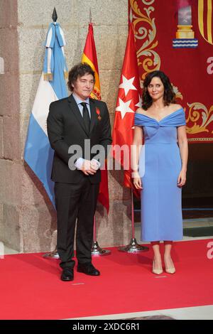 Madrid, Espagne. 21 juin 2024. Les politiciens Isabel Diaz Ayuso et Javier Milei à Madrid. 21 juin 2024 crédit : CORDON PRESS/Alamy Live News Banque D'Images
