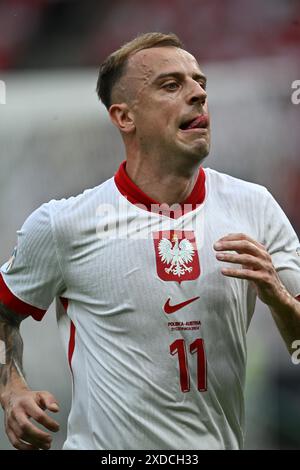 BERLIN, ALLEMAGNE - 21 JUIN : Kamil Grosicki de Pologne lors du match de la phase de groupes de l'UEFA EURO 2024 entre la Pologne et l'Autriche à l'Olympiastadion le juin Banque D'Images