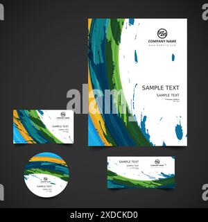 illustration colorée de conception vectorielle de papeterie d'affaires Illustration de Vecteur