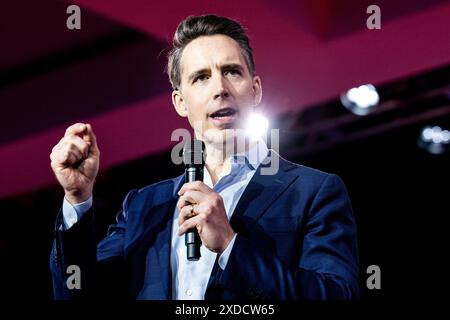 Washington, États-Unis. 21 juin 2024. Sénateur américain Josh Hawley (R-MO) prenant la parole lors de la conférence Road to Majority de 2024 de la Faith & Freedom Coalition qui s'est tenue au Washington Hilton à Washington, DC crédit : SOPA images Limited/Alamy Live News Banque D'Images