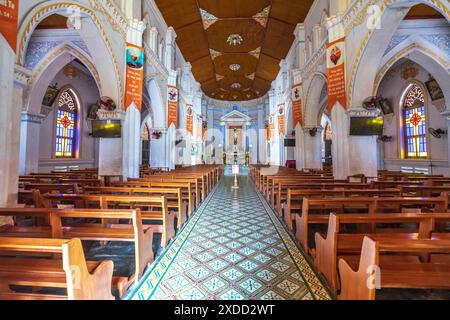 Vue de l'église Mang Lang à Phu Yen, Vietnam. L'église a été construite en 1892 dans un style gothique. Banque D'Images