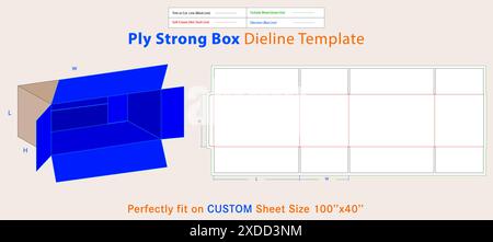 Boîte de carton robuste de grande taille 28 x 16 x 17 pouces. Une boîte est un conteneur avec une structure dimensionnelle utilisée pour stocker, protéger et transpo Illustration de Vecteur