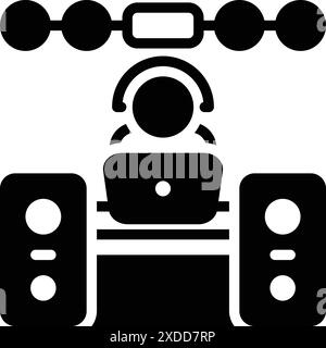 Icône pour opérateur, système audio Illustration de Vecteur