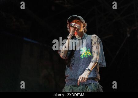 Concert de musique de chanteur italien - Ariete - Estate 2024 Arietie Arianna Del Giaccio Milan Castello Sforzesco Italie Copyright : xLucaxMicheli/TSCKx/xLiveMediax LPM 1412519 Banque D'Images