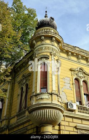 Tourelle d'angle du Palais Kronic à Sombor, Voïvodine, Serbie Banque D'Images