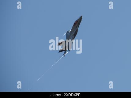 U.S. Air Force Brig. Gen. Joseph Campo, commandant de la 48th Fighter Wing, effectue son dernier survol dans un F-35A Lightning II affecté au 495th Fighter Banque D'Images