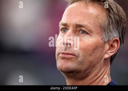 FRANCFORT-SUR-le-MAIN, ALLEMAGNE - 20 JUIN : Kasper Hjulmand entraîneur danois avant le match de la phase de groupes de l'UEFA EURO 2024 entre le Danemark et l'Angleterre au Frankfurt Arena le 20 juin 2024 à Francfort-sur-le-main, Allemagne. © diebilderwelt / Alamy Stock Banque D'Images