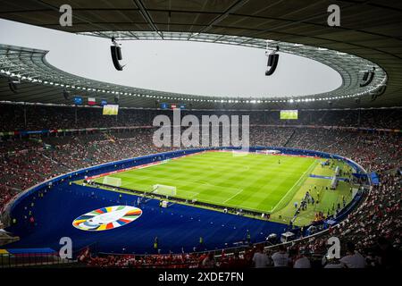 Berlin, Allemagne. 21 juin 2024. L'Olympiastadion vu lors du match de l'UEFA Euro 2024 dans le Groupe d entre la Pologne et la Croatie à Berlin. Crédit : Gonzales photo/Alamy Live News Banque D'Images