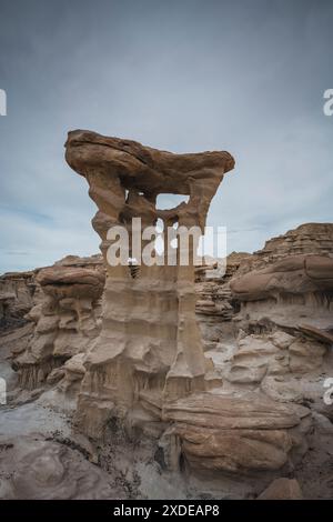 Le trône extraterrestre hoodoo dans la nature sauvage Ah shi sle pah Banque D'Images