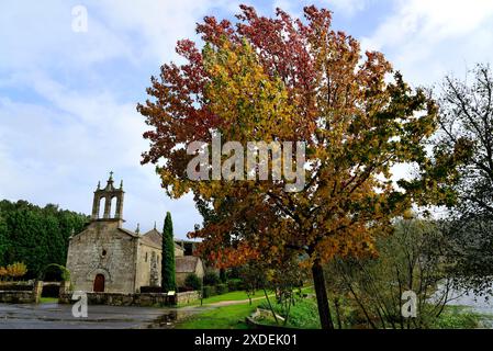 Église de Santa Baia de Laias, Cenlle, Ourense, Espagne Banque D'Images