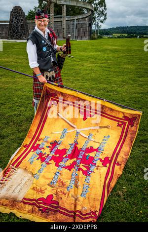 marche de l'indépendance vers Bannockburn organisée par All Under One Banner pour commémorer la victoire de Robert Bruce sur l'armée anglaise les 23 et 24 Banque D'Images