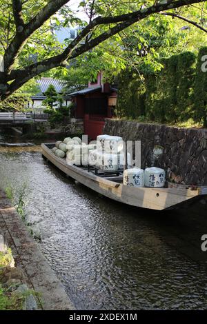 Takasebune à Takase River à Kyoto, Japon Banque D'Images