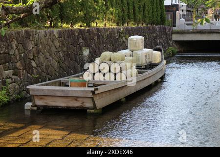 Takasebune à Takase River à Kyoto, Japon Banque D'Images