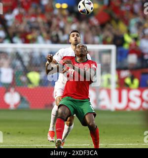 Dortmund, Allemagne. 22 juin 2024. DORTMUND, signal Iduna Park, 22-06-2024, Championnat d'Europe de Football Euro2024, match de groupes n°23 entre Turkiye et le Portugal. Joueur portugais Rafael Leao crédit : Pro Shots/Alamy Live News Banque D'Images