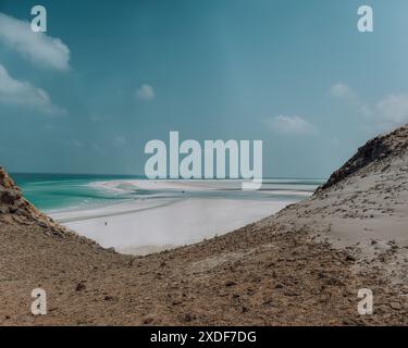 Vue sur Detwah Lagoon à Qalansiyah sur l'île de Socotra, Yémen Banque D'Images