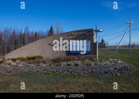 Bienvenue à Halifax Stanfield International Airport panneau sur Old Guysborough Road à Goffs, Nouvelle-Écosse, Canada Banque D'Images