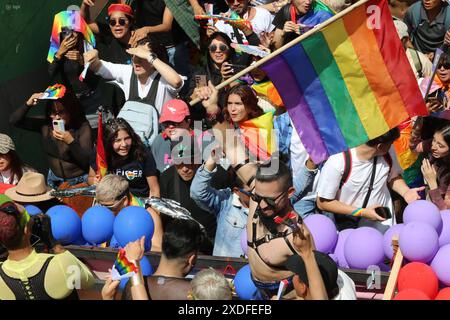 MARCHA ORGULLO INVERSO Quito, samedi 22 juin 2024 inverse Pride Fair et mars Quito 2024, commence à la plateforme du gouvernement du Nord et traverse plusieurs rues du secteur photos API Alberto Suarez Quito Pichincha Ecuador soi MARCHA ORGULLO INVERSO 1be77c81dc790484386b061c172d3812 Copyright : xALBERTOxSUÃREZx Banque D'Images