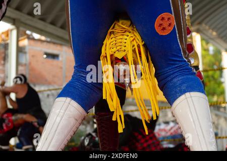 Lucha libre événement mexicain de lutte zone rurale Banque D'Images