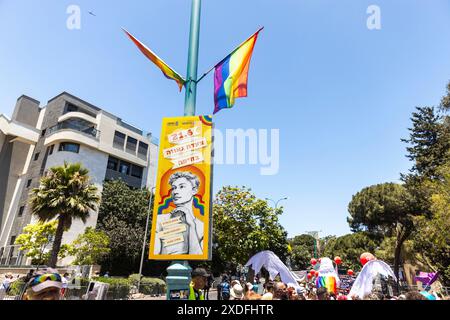 Haïfa, Israël 21 juin 2024, fierté. Affiche de fierté. Banque D'Images