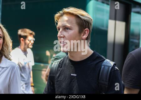 Circuit de Catalunya, Barcelone, Espagne. 22.June.2024 ; Liam Lawson de Nouvelle-Zélande et Oracle Redbull Racing pilote de réserve lors du Grand Prix d'Espagne de formule 1 (photo de Jay Hirano) Banque D'Images