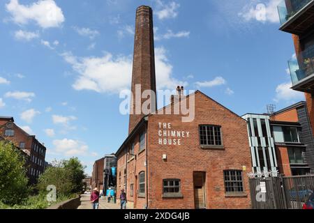 Cheminée industrielle préservée au Kelham Island Industrial Museum Sheffield, Angleterre Royaume-Uni Banque D'Images