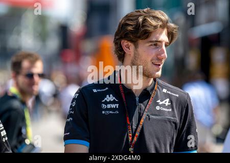 Montmelo, Espagne, 22 juin 2024, Jack Doohan, pilote réserve de l'équipe alpine en qualification, 10e manche du championnat de formule 1 2024. Crédit : Michael Potts/Alamy Live News Banque D'Images