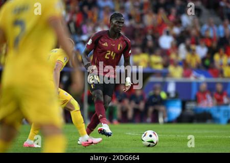 Cologne, Allemagne. 22 juin 2024. Amadou Onana (Belgique) lors du match UEFA Euro Allemagne 2024 entre Belgique 2-0 Roumanie au stade de Cologne le 22 juin 2024 à Cologne, Allemagne. Crédit : Maurizio Borsari/AFLO/Alamy Live News Banque D'Images