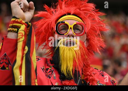 Cologne, Allemagne. 22 juin 2024. Supporters (Belgique) lors du match UEFA Euro Allemagne 2024 entre Belgique 2-0 Roumanie au stade de Cologne le 22 juin 2024 à Cologne, Allemagne. Crédit : Maurizio Borsari/AFLO/Alamy Live News Banque D'Images