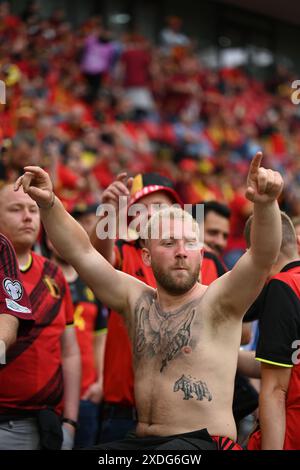 Cologne, Allemagne. 22 juin 2024. Supporters (Belgique) lors du match UEFA Euro Allemagne 2024 entre Belgique 2-0 Roumanie au stade de Cologne le 22 juin 2024 à Cologne, Allemagne. Crédit : Maurizio Borsari/AFLO/Alamy Live News Banque D'Images