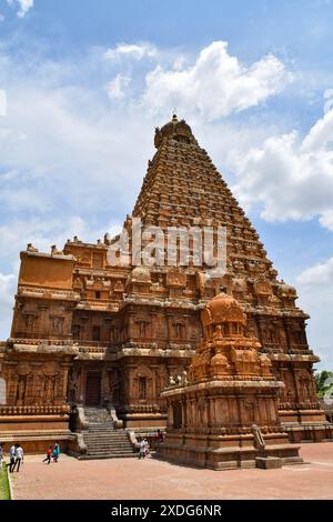 Le temple Brihadeeswarar à Thanjavur, Tamilnadu, Inde Banque D'Images