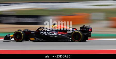 Sabadell, Barcelone, Espagne. 22 juin 2024. Montmelo Espagne 22 juin 2024 Max Verstappen(1 NL Redbull ) lors de la formation qualificative au Grand Prix de formule 1 Aramaco Espagne 2024 à Montmelo Espagne le 22 juin 2024 (image crédit : © Xavi Urgeles/ZUMA Press Wire) USAGE ÉDITORIAL SEULEMENT! Non destiné à UN USAGE commercial ! Crédit : ZUMA Press, Inc/Alamy Live News Banque D'Images