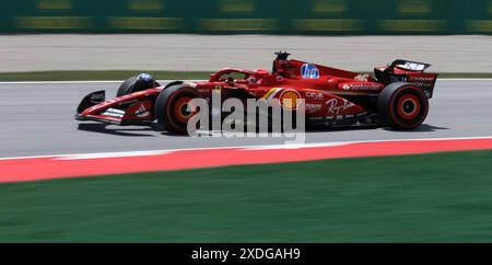 Sabadell, Barcelone, Espagne. 22 juin 2024. Montmelo Espagne 22 juin 2024 Charles Leclerc (16 MCO Ferrari ) lors de la formation qualificative au Grand Prix de formule 1 Aramaco Espagne 2024 à Montmelo Espagne le 22 juin 2024 (image crédit : © Xavi Urgeles/ZUMA Press Wire) USAGE ÉDITORIAL SEULEMENT! Non destiné à UN USAGE commercial ! Crédit : ZUMA Press, Inc/Alamy Live News Banque D'Images