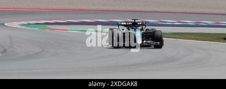 Sabadell, Barcelone, Espagne. 22 juin 2024. Montmelo Espagne 22 juin 2024 George Russell (63 GBR Mercedes ) lors de la formation qualificative au Grand Prix de formule 1 Aramaco Espagne 2024 à Montmelo Espagne le 22 juin 2024 (image crédit : © Xavi Urgeles/ZUMA Press Wire) USAGE ÉDITORIAL SEULEMENT! Non destiné à UN USAGE commercial ! Crédit : ZUMA Press, Inc/Alamy Live News Banque D'Images