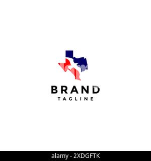 Silhouette d'oiseau à l'intérieur du logo de carte de l'État du Texas. Carte de l'État du Texas avec silhouette d'oiseau dans le design du logo central. Illustration de Vecteur