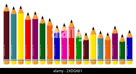 Crayons de couleur isolés sur un fond blanc. Illustration vectorielle. Illustration de Vecteur