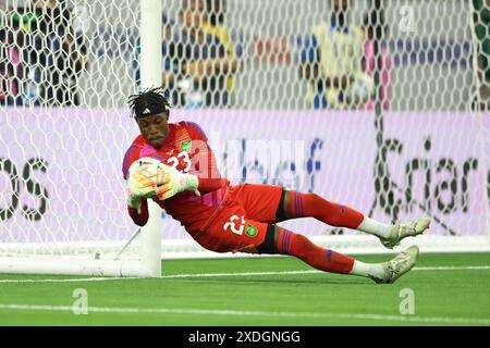 Houston, États-Unis. 22 juin 2024. HOUSTON, TX - 22 JUIN : Jahmali Waite de Jamaïque sauve le ballon lors d'un match entre le Mexique et la Jamaïque dans le cadre du groupe B de CONMEBOL Copa America 2024 au stade NRG le 22 juin 2024 à Houston, aux États-Unis. (Photo par Alejandro Salazar/PxImages) crédit : Px images/Alamy Live News Banque D'Images