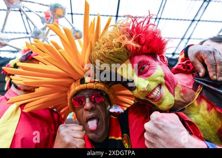 Cologne, Allemagne. 22 juin 2024. Lors d'un match de football entre les équipes nationales de Belgique, appelé les Red Devils et la Roumanie sur la deuxième journée dans le Groupe E dans la phase de groupes du tournoi UEFA Euro 2024, le samedi 22 juin 2024 à Cologne, Allemagne . Crédit : Sportpix/Alamy Live News Banque D'Images